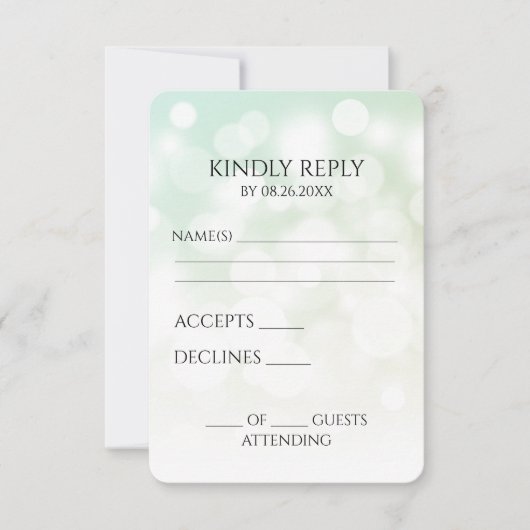 Creëer je eigen subtiele bokeh achtergrond RSVP kaartje (Voorkant)