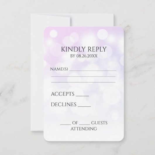 Creëer je eigen subtiele bokeh achtergrond RSVP kaartje (Voorkant)