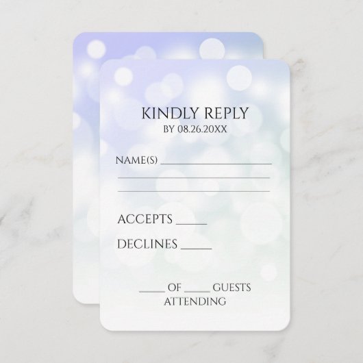 Creëer je eigen subtiele bokeh achtergrond RSVP kaartje (Voorkant / Achterkant)