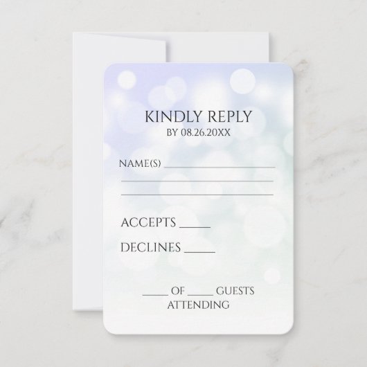 Creëer je eigen subtiele bokeh achtergrond RSVP kaartje (Voorkant)