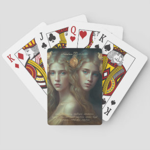 Creëer Je Eigen Tweeling Zon teken Zodiac Godin Pokerkaarten