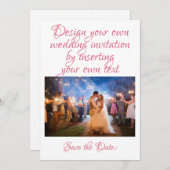 Creëer | Je eigen uitnodiging voor bruiloft person (Voorkant / Achterkant)