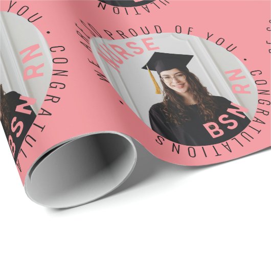 creëer je eigen verpleegster afstuderen BSN RN fot Cadeaupapier (Rol Hoek)