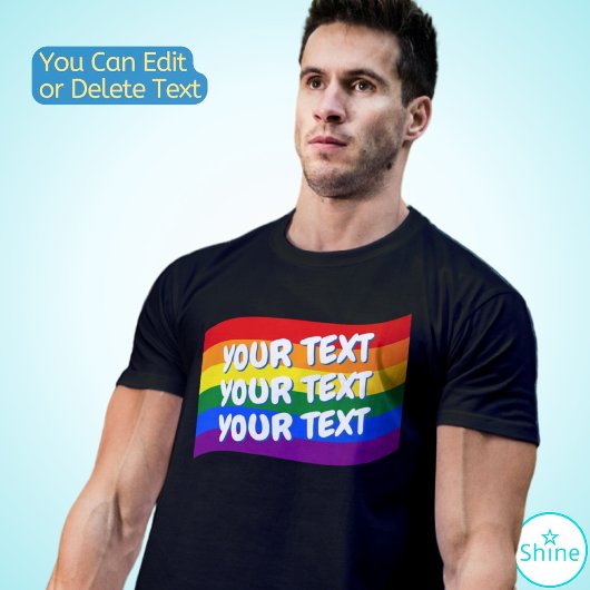 Creëer Je eigen vliegende regenboogvlag gepersonal T-shirt