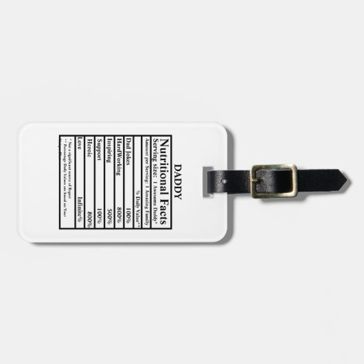 Creëer je eigen voedingsfeiten vaderdag bagagelabel (Voorkant horizontaal)