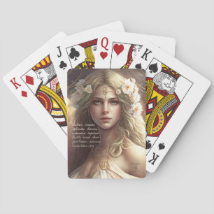 Creëer Je Eigen Weegschaal Zon Teken Zodiac Godin Pokerkaarten