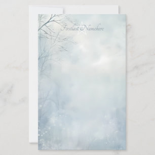 Creëer Je Eigen Winter Yule Mystieke Bos Blauw Briefpapier
