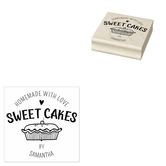 Creëer je eigen zelfgemaakte zoete taarten 	rubberstempel (Gestempeld)
