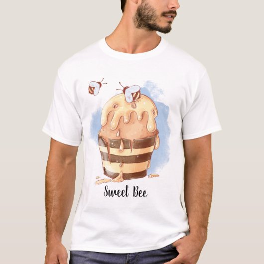 Creëer Je eigen zoete bijen cupcake T-shirt (Voorkant)