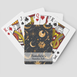 Creëer Je Eigen Zon Maan Sterren Hemellichamen Pokerkaarten