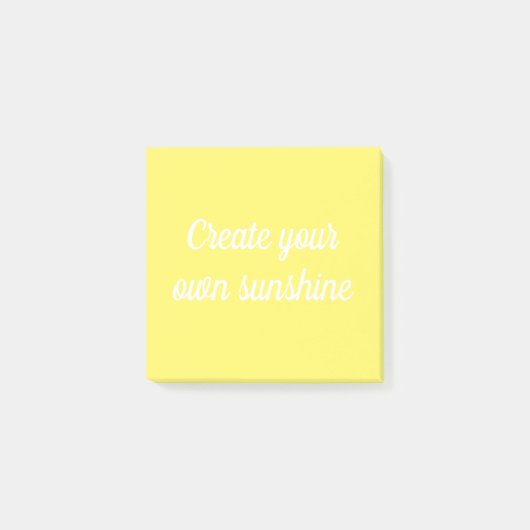 Creëer je eigen zonneschijn schattig geel post-it® notes (Voorkant)