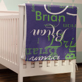 Creëer jongensnaam typografie blauw fleece deken