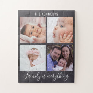 Creëer Jouw eigen 4 Photo Collage Chalkboard fami Legpuzzel