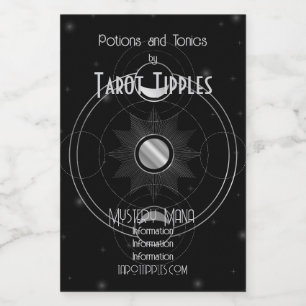 Creëer Jouw Eigen Hemelse Zilveren Manen Tarot Wijn Etiket