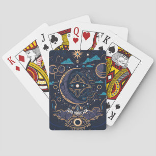 Creëer Jouw Eigen Mystieke Hemelse Maangids Pokerkaarten