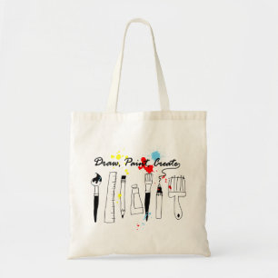 Creëer kleur verf tekenen tote bag