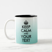 Creëer Light Blauwgroen Ombre Keep Calm en Jouw te Tweekleurige Koffiemok (Links)