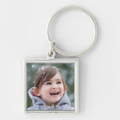Creëer Make Custom Photo Text Square Metal Keyring Sleutelhanger (Voorkant)