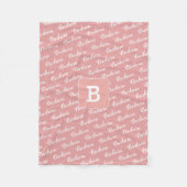 creëer meisjesnaam monogram roze fleece deken (Voorkant)