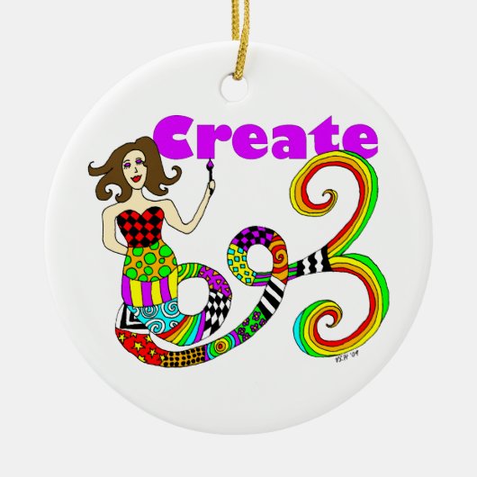 Creëer Mermaid Keramisch Ornament (Voorkant)