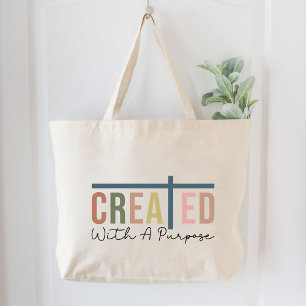 Creëer met een doel Christelijke vrouwen op basis Grote Tote Bag