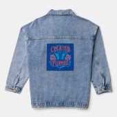 "Creëer met een doel" Doelgerichte Threads Denim Jacket (Achterkant)