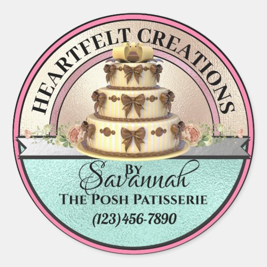 Creëer met Love Elegant Cake Sticker (Voorkant)