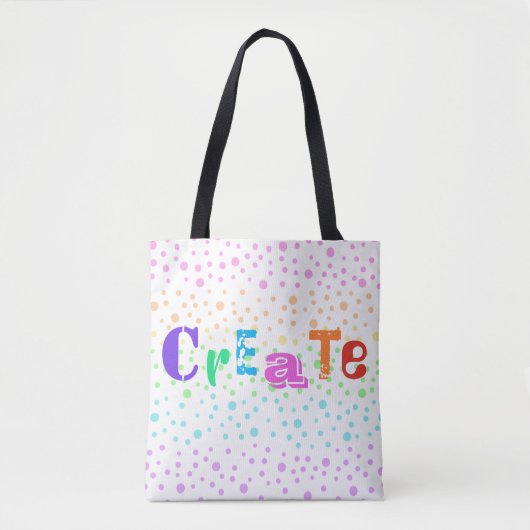Creëer met Rainbow Polka Dots Canvas tas (Voorkant)