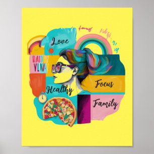 Creëer mijn droomleven: Geel zichtbord Poster