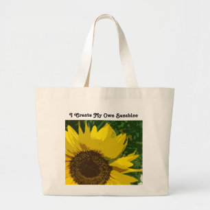 Creëer Mijn eigen zonnebloempels voor zonneschijn Grote Tote Bag