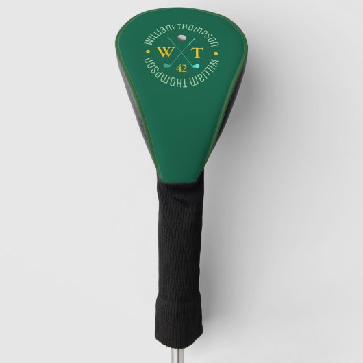 Creëer Modern Monogram voor een golfspeler Golfheadcover (Voorkant)