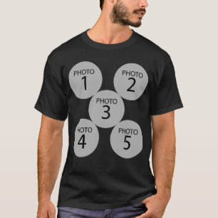 Creëer Originele sjabloon 5 RONDE FOTOKLLAGE T-shirt