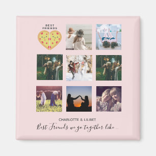Creëer own BFF Photo Collage Pizza Gift Magneet