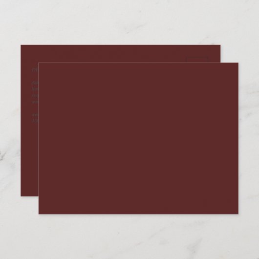 Creëer Own Elegant Burgundy Briefkaart (Voorkant / Achterkant)