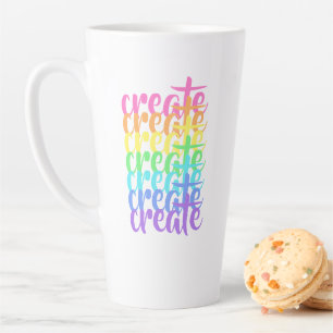 "Creëer" Rainbow Latte Mok