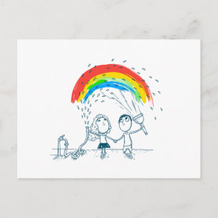 Creëer Rainbow Together Love Couple Briefkaart