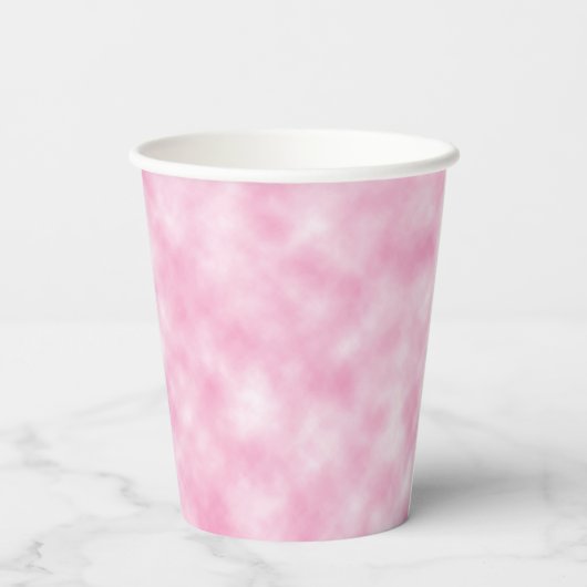 Creëer Roze en Witte Wolken Abstract Patroon Papieren Bekers (Achterkant)
