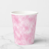 Creëer Roze en Witte Wolken Abstract Patroon Papieren Bekers (Voorkant)