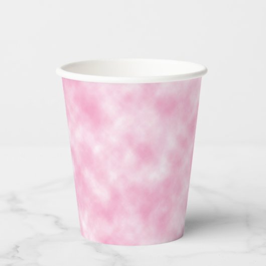 Creëer Roze en Witte Wolken Abstract Patroon Papieren Bekers (Voorkant)