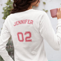 Creëer Roze Speler Naam Jersey Nummer Lange Mouw