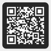 CREËER SCANNABLE QR-code met uw URL Vierkante Sticker (Voorkant)