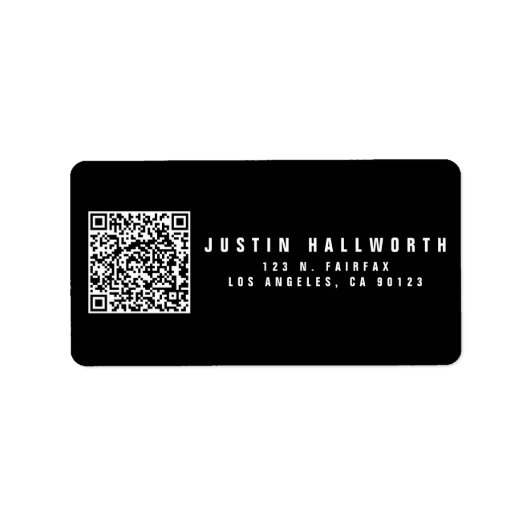 Creëer Scannable QR Code | Modern retouradres Etiket (Voorkant)