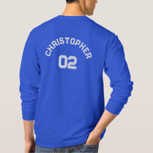 Creëer speler naam jersey nummer Mannen lange mouw T-shirt