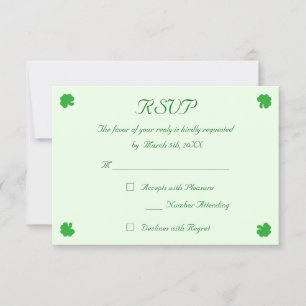 Creëer St Patrick's Day Party RSVP Invitation Kaar Kaartje