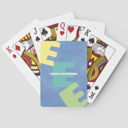 Creëer Stijlvolle speelkaarten met naam periwinkle (Achterkant)