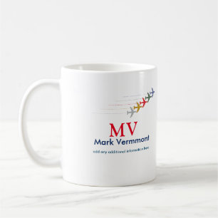 creëer stylish pilot monogrammed koffiemok