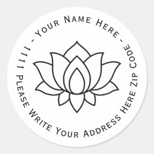 Creëer u bezit het Blooming Lotus Flower-symbool Ronde Sticker