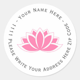 Creëer u bezit het Roze Blooming Lotus Flower-symb Ronde Sticker