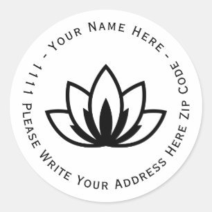 Creëer u bezit het Witte Blooming Lotus Flower-sy Ronde Sticker