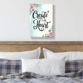 Creëer uit het hart optie 3 canvas afdruk (Insitu (Slaapkamer))